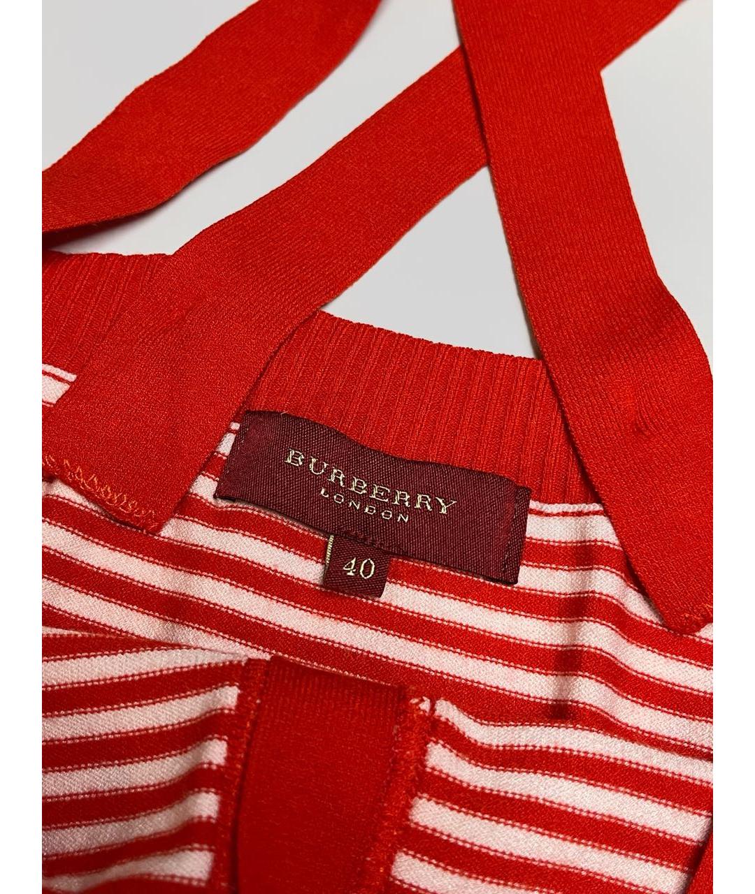 BURBERRY Красная вискозная майка, фото 3