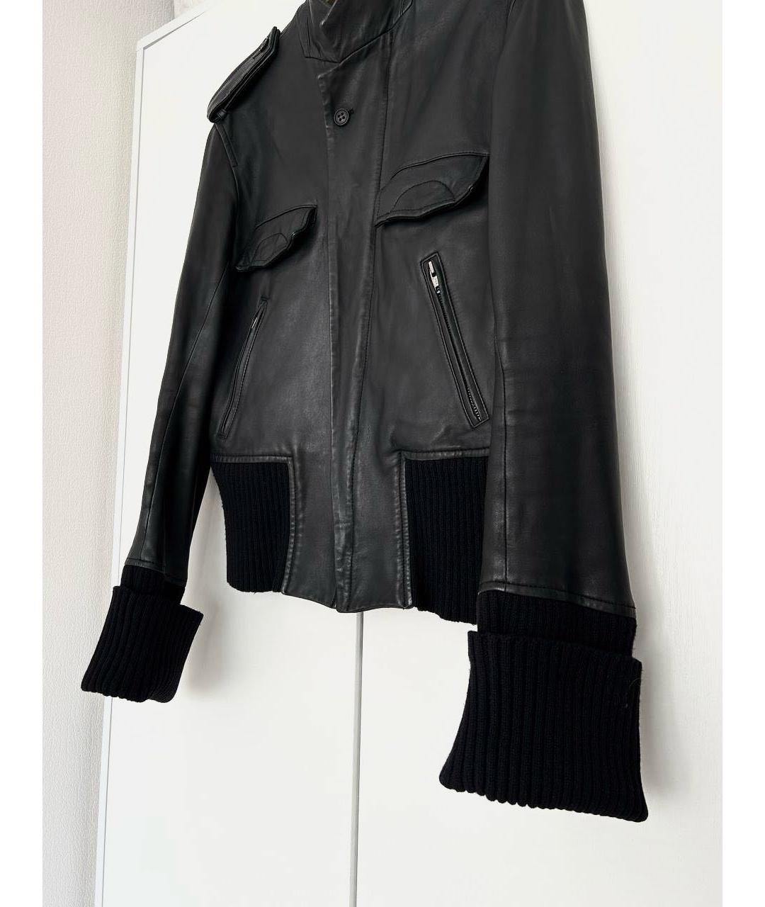 ANN DEMEULEMEESTER Черная кожаная куртка, фото 4