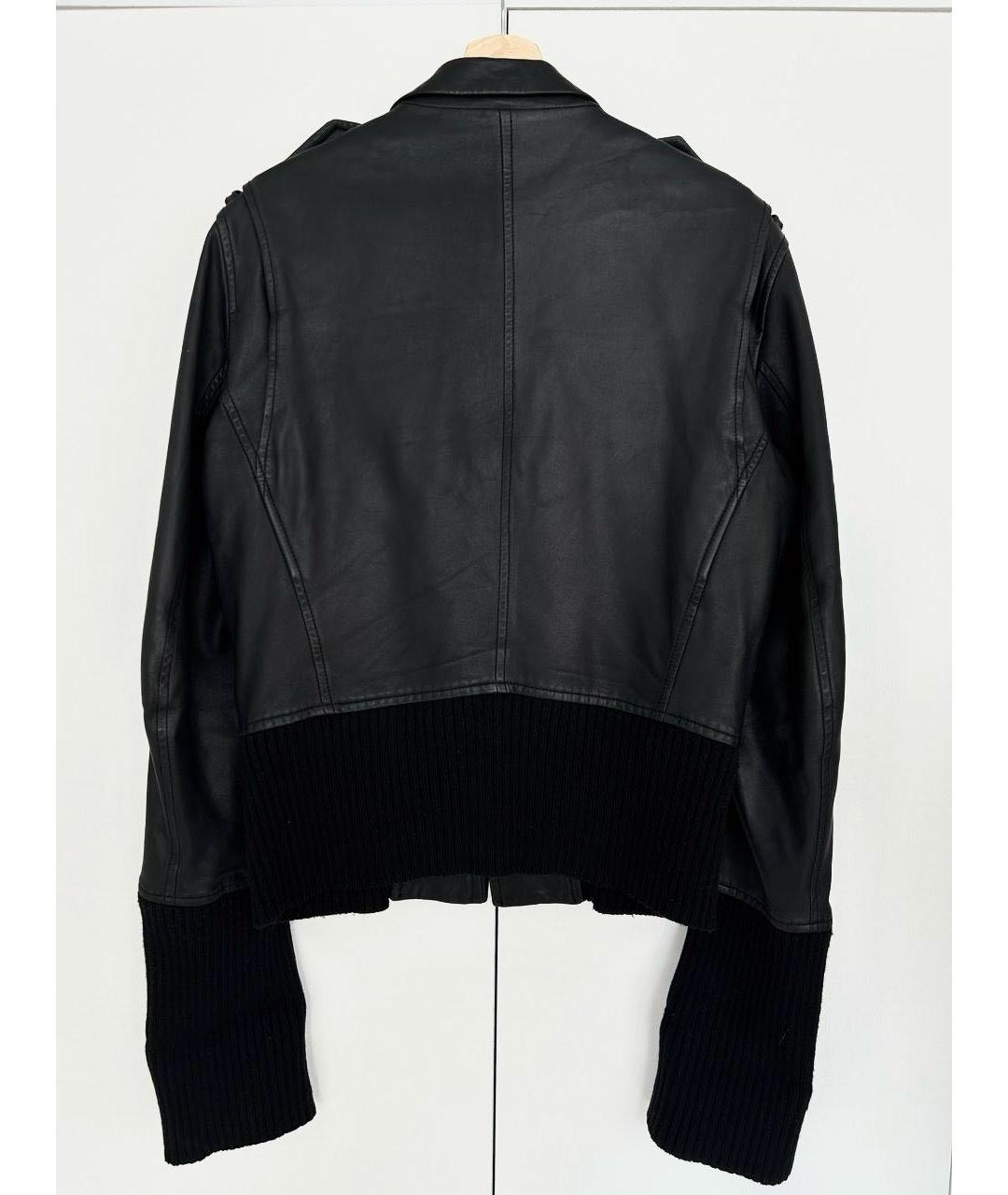 ANN DEMEULEMEESTER Черная кожаная куртка, фото 2