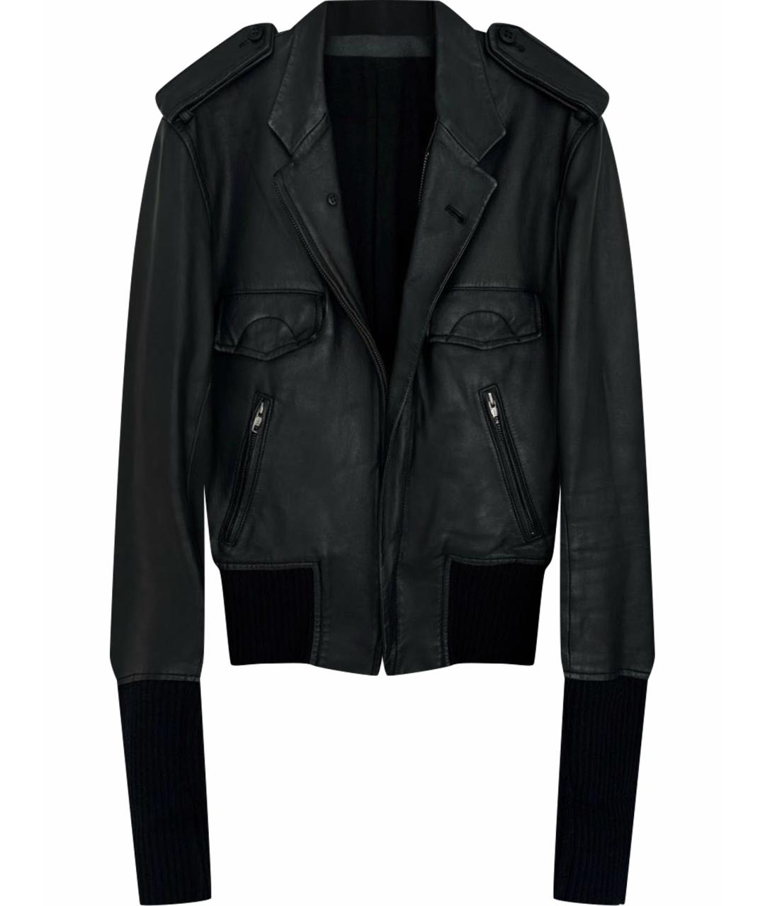 ANN DEMEULEMEESTER Черная кожаная куртка, фото 1