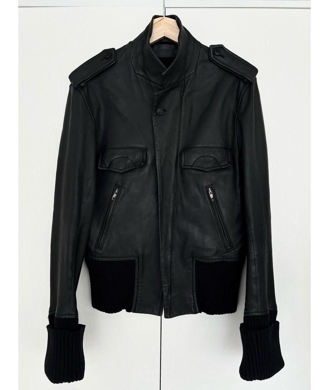 ANN DEMEULEMEESTER Черная кожаная куртка, фото 3