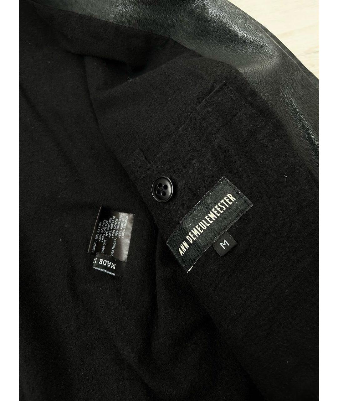 ANN DEMEULEMEESTER Черная кожаная куртка, фото 5