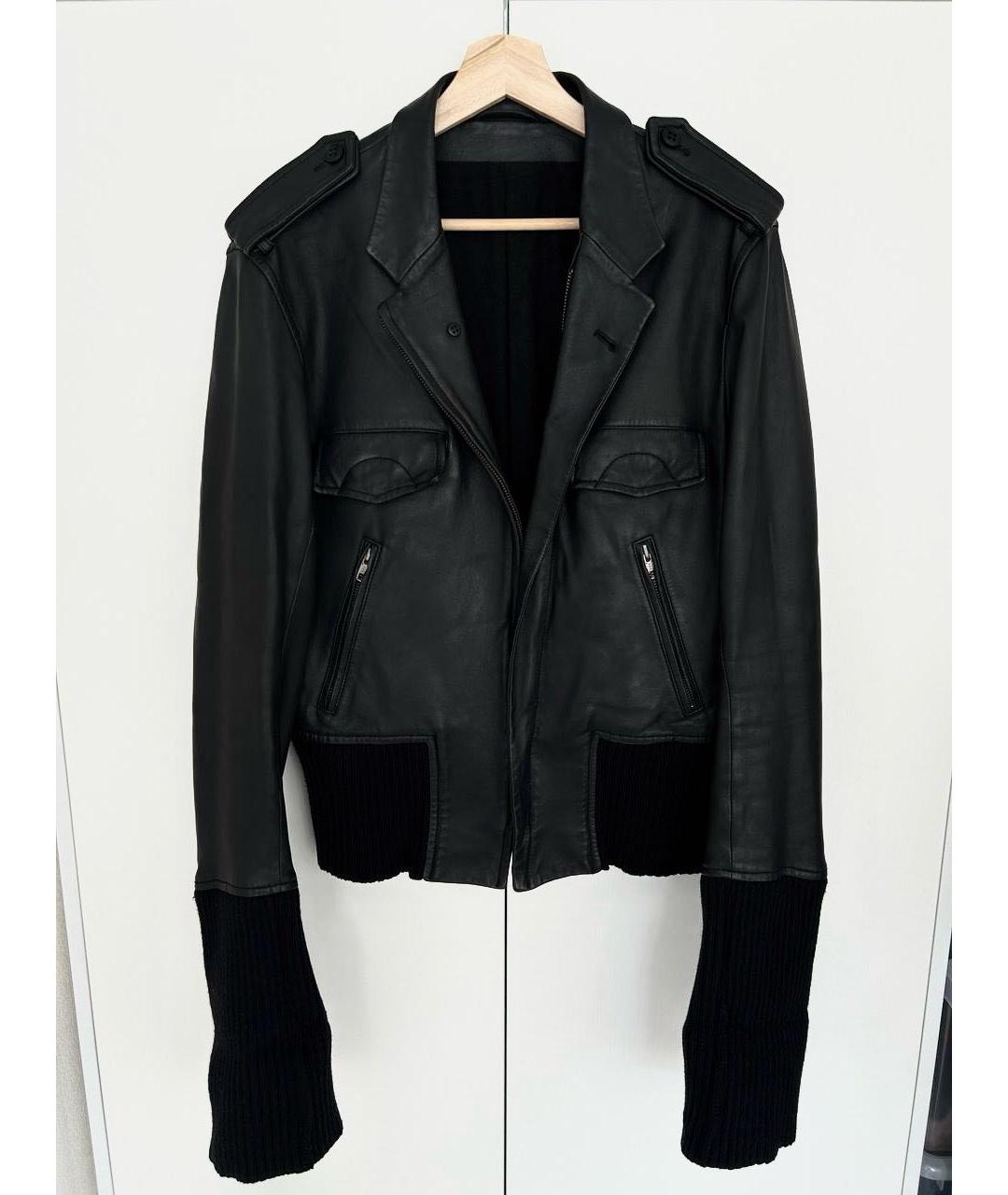 ANN DEMEULEMEESTER Черная кожаная куртка, фото 9
