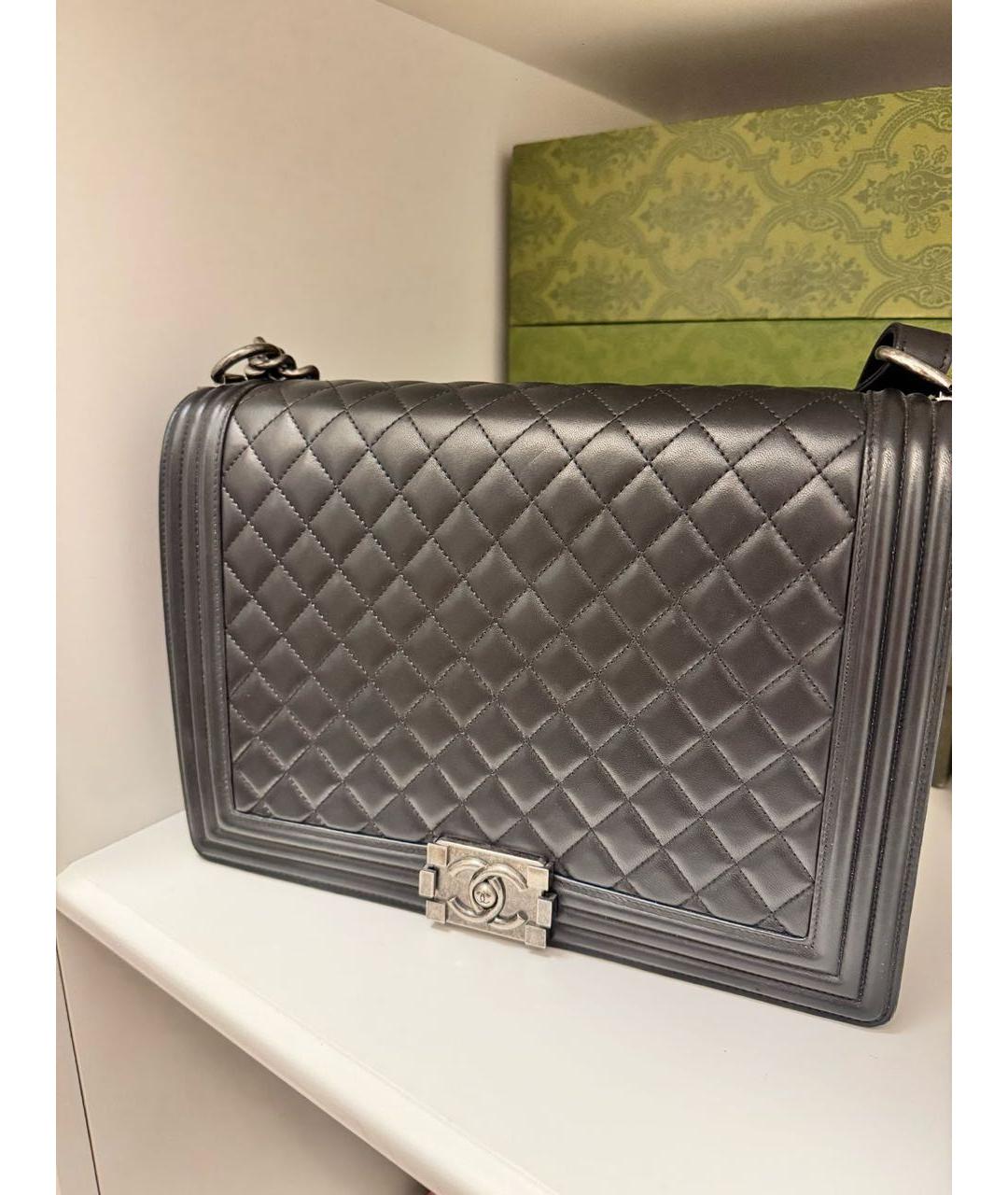 CHANEL Черная кожаная сумка через плечо, фото 5
