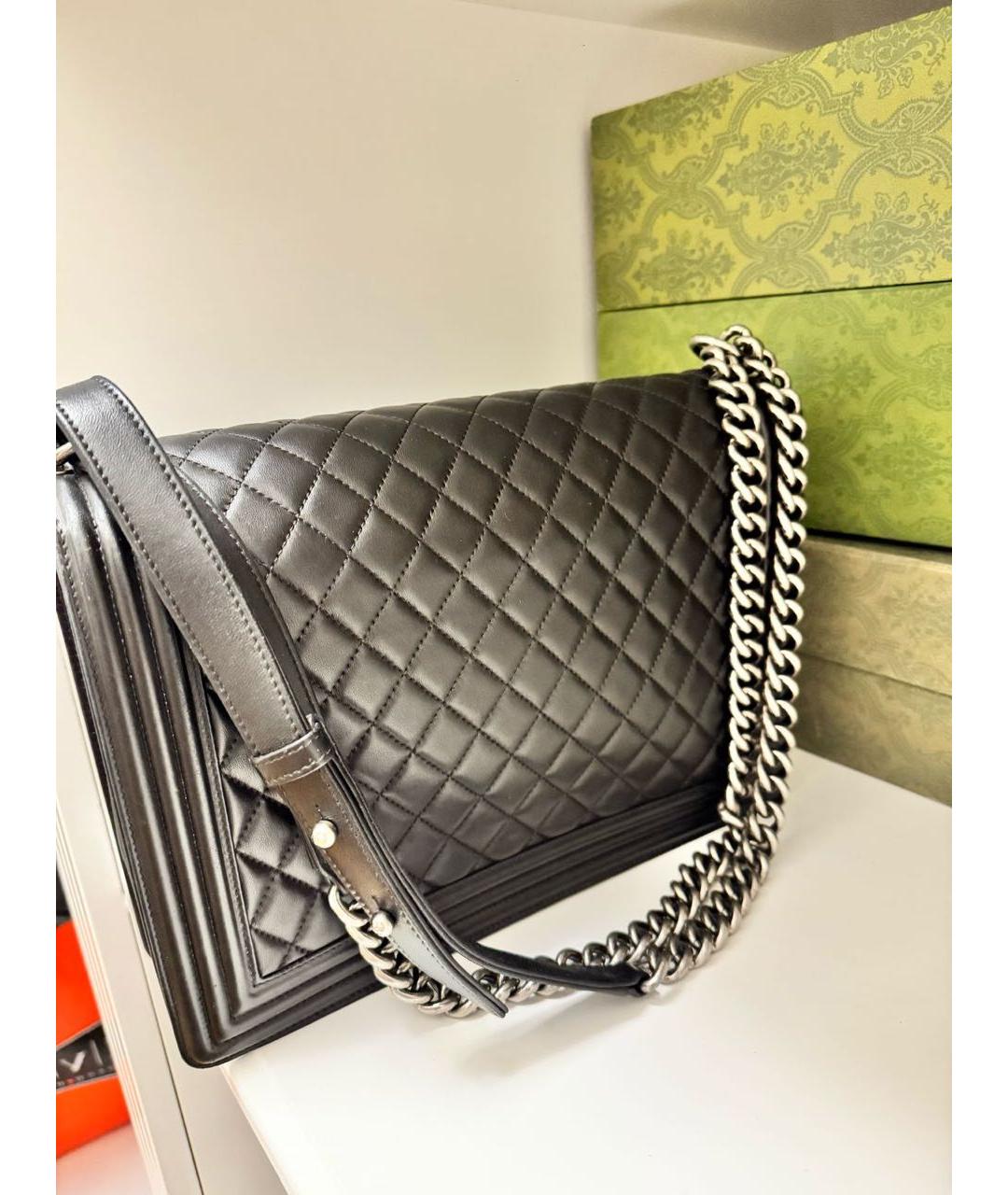 CHANEL Черная кожаная сумка через плечо, фото 3