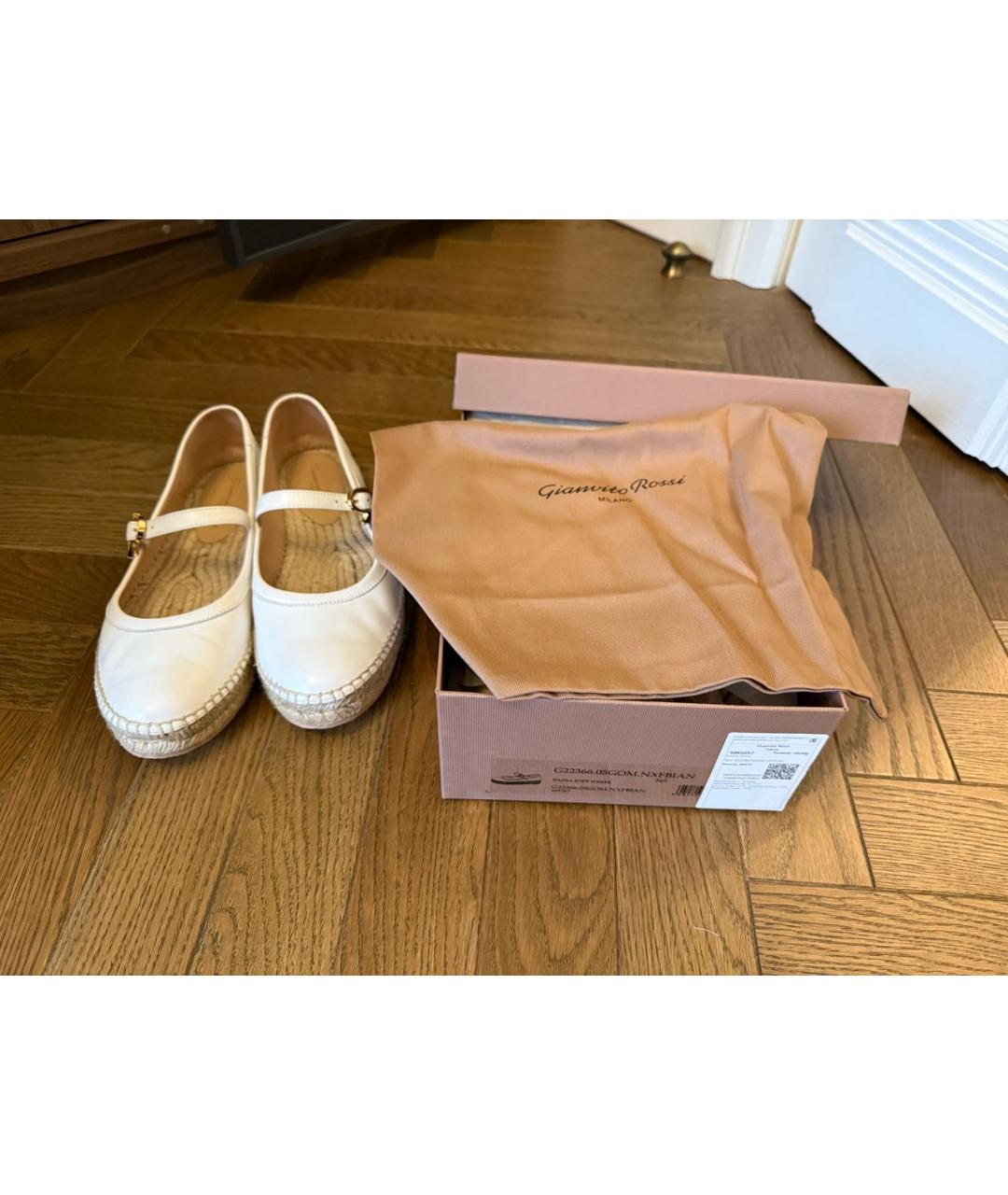 GIANVITO ROSSI Белые кожаные эспадрильи, фото 5