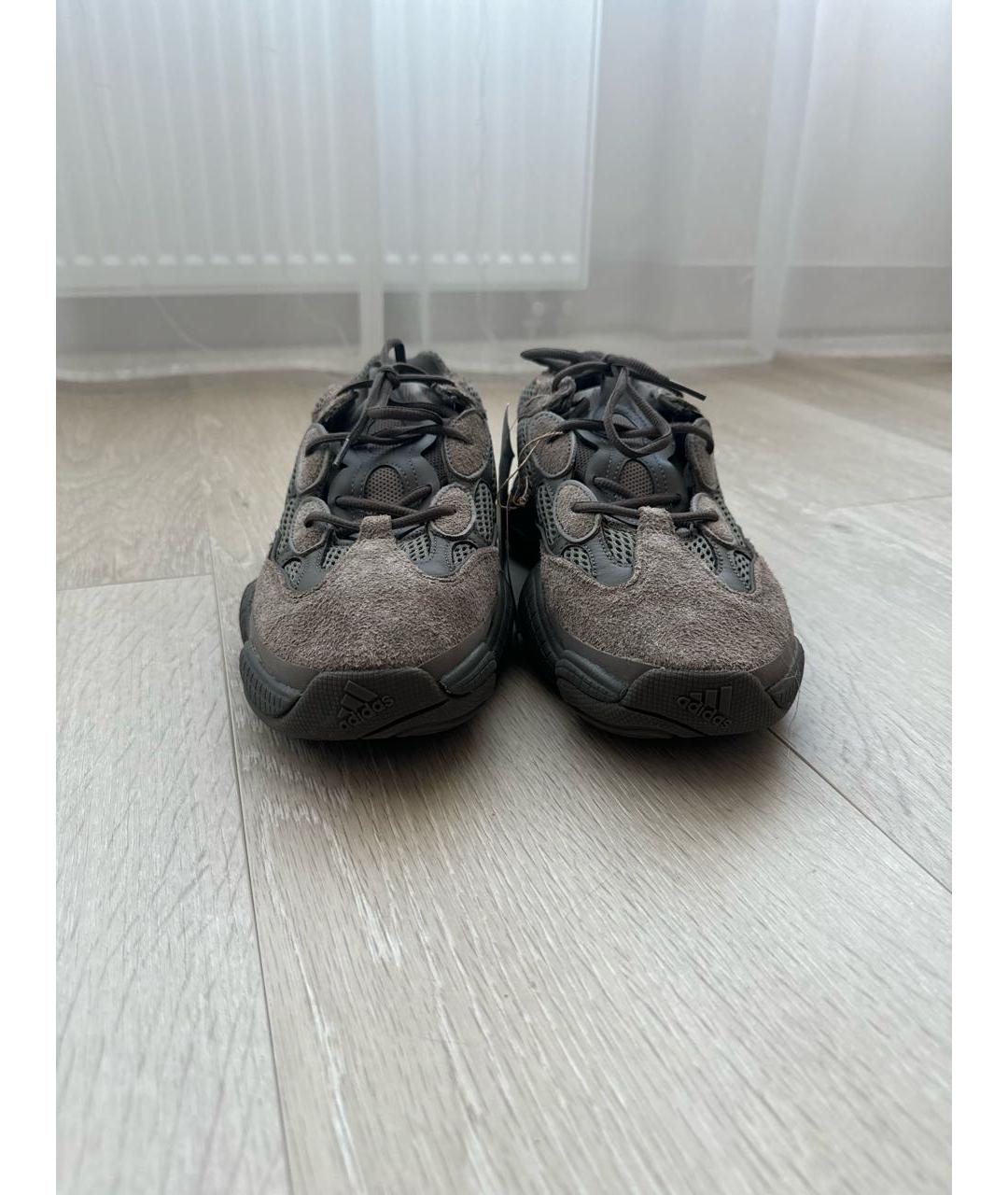 ADIDAS YEEZY Коричневые текстильные низкие кроссовки / кеды, фото 2