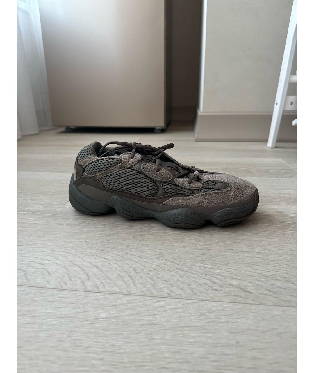 ADIDAS YEEZY Коричневые текстильные низкие кроссовки / кеды, фото 8