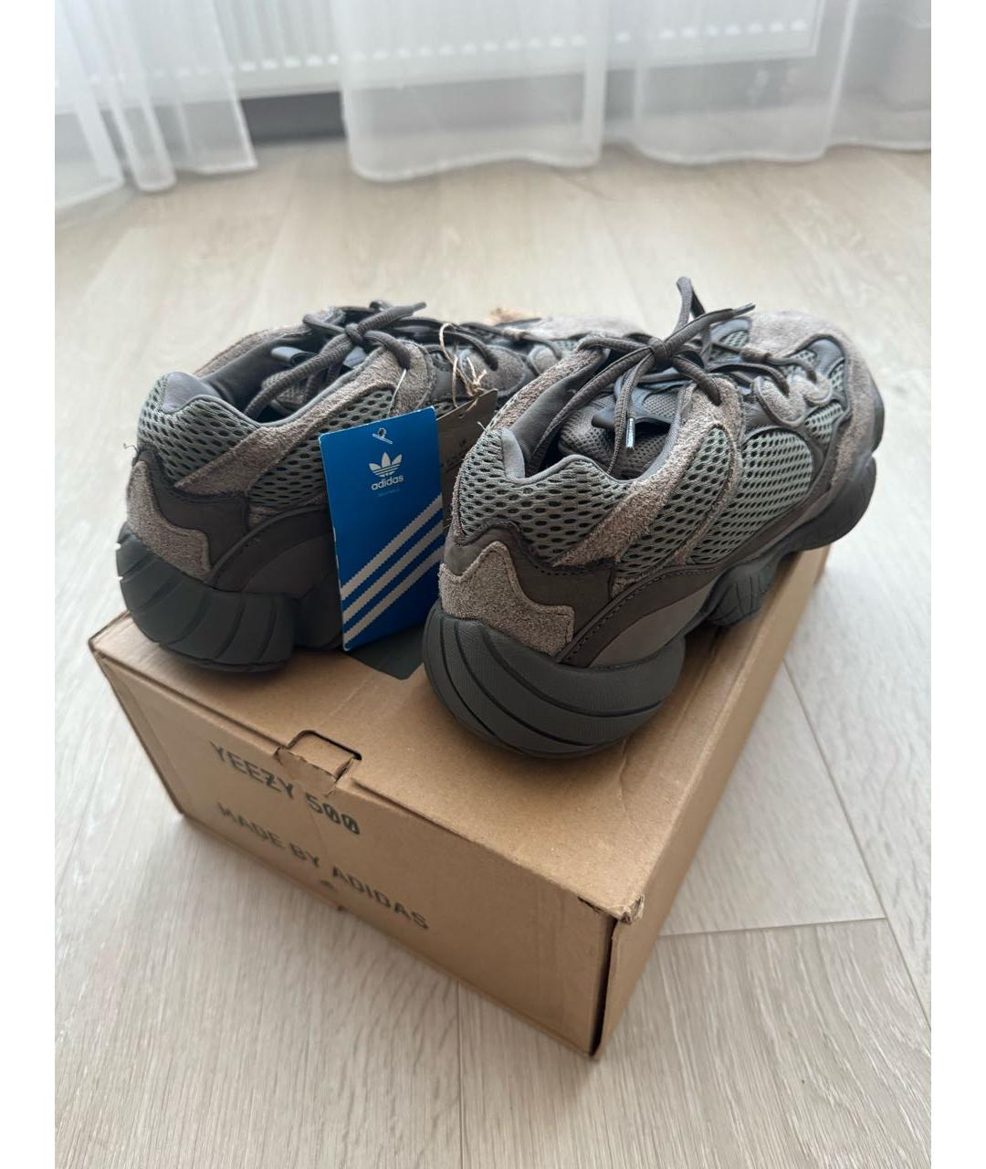 ADIDAS YEEZY Коричневые текстильные низкие кроссовки / кеды, фото 7