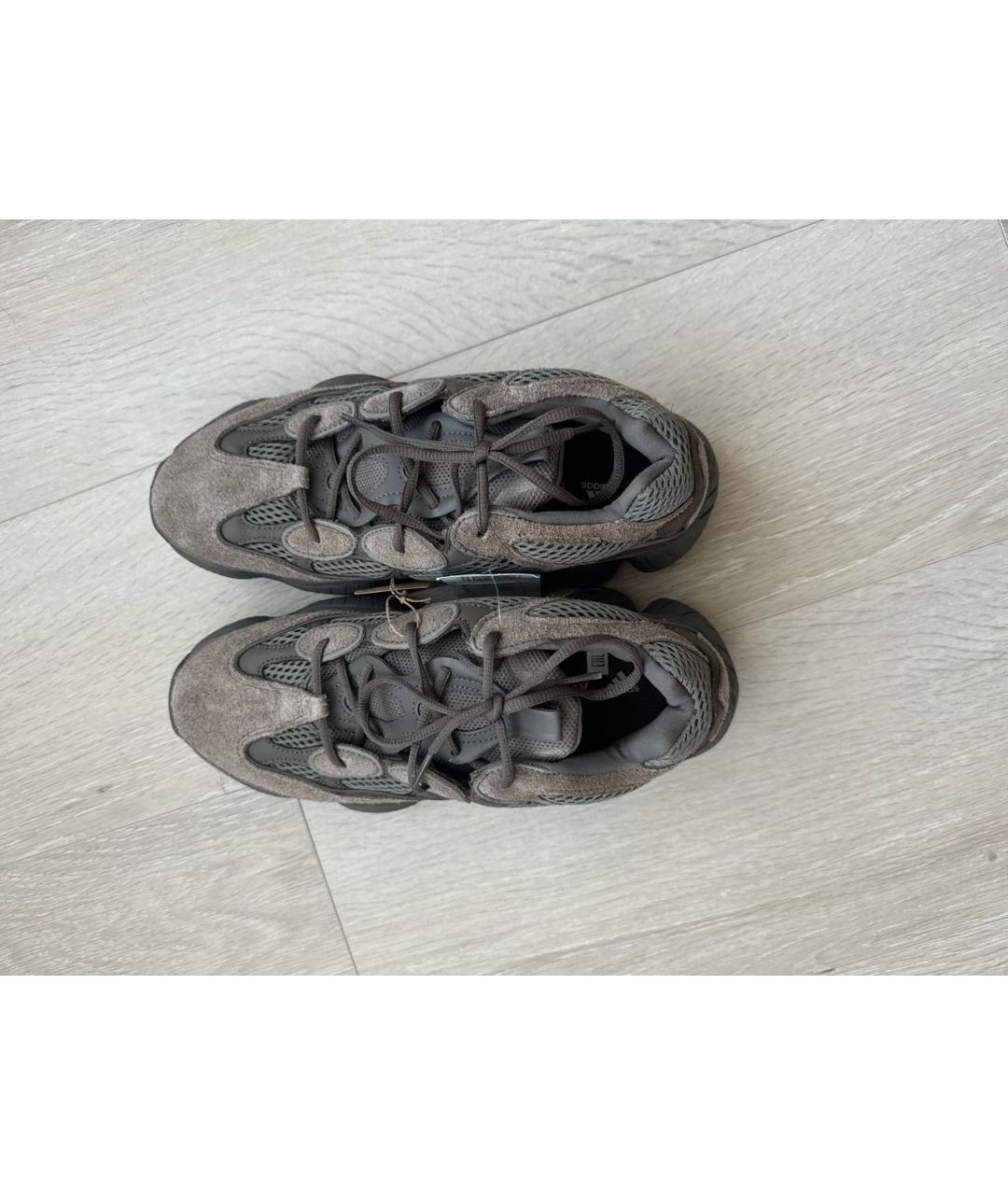 ADIDAS YEEZY Коричневые текстильные низкие кроссовки / кеды, фото 3