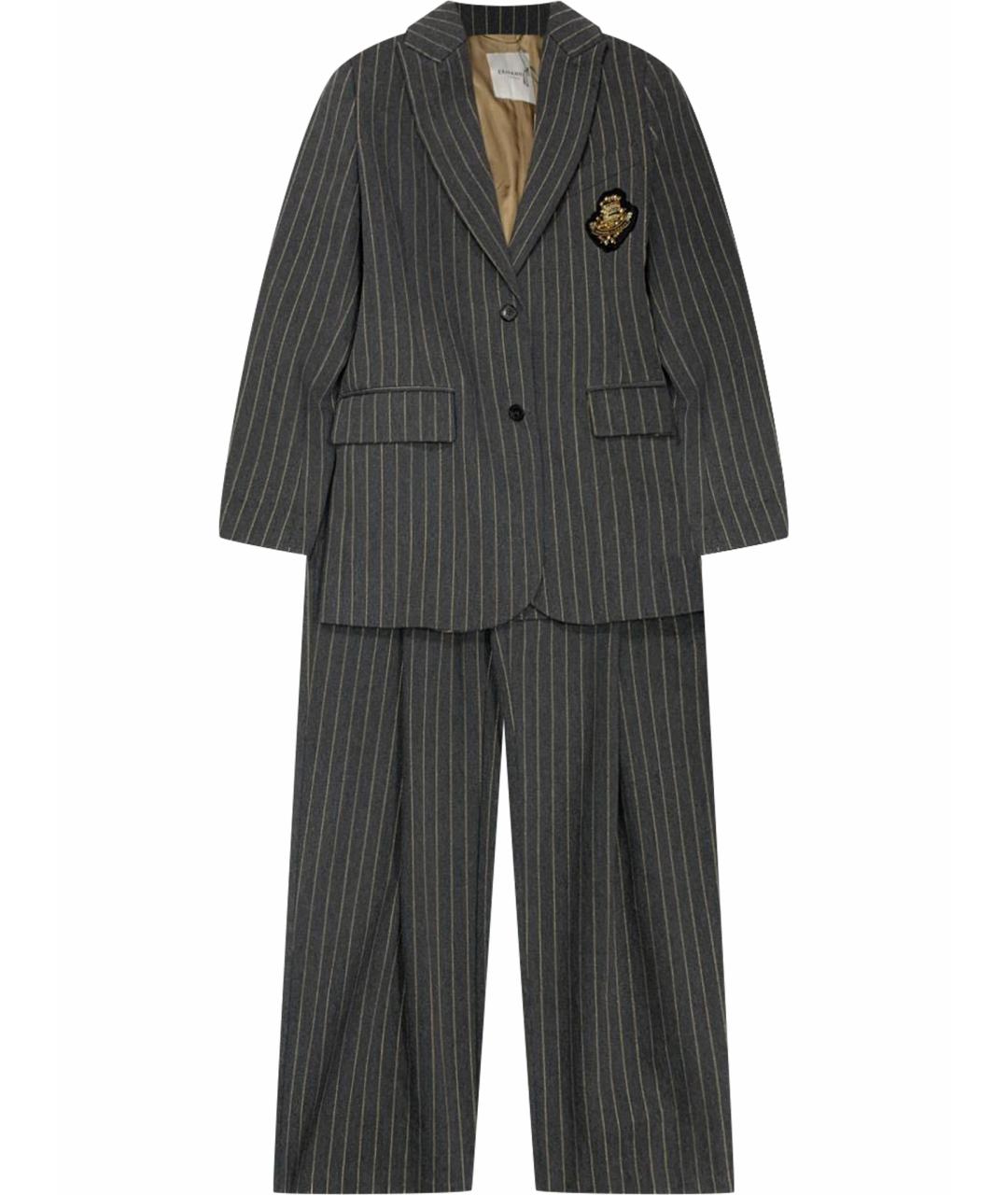 ERMANNO SCERVINO Серый хлопковый костюм с брюками, фото 1