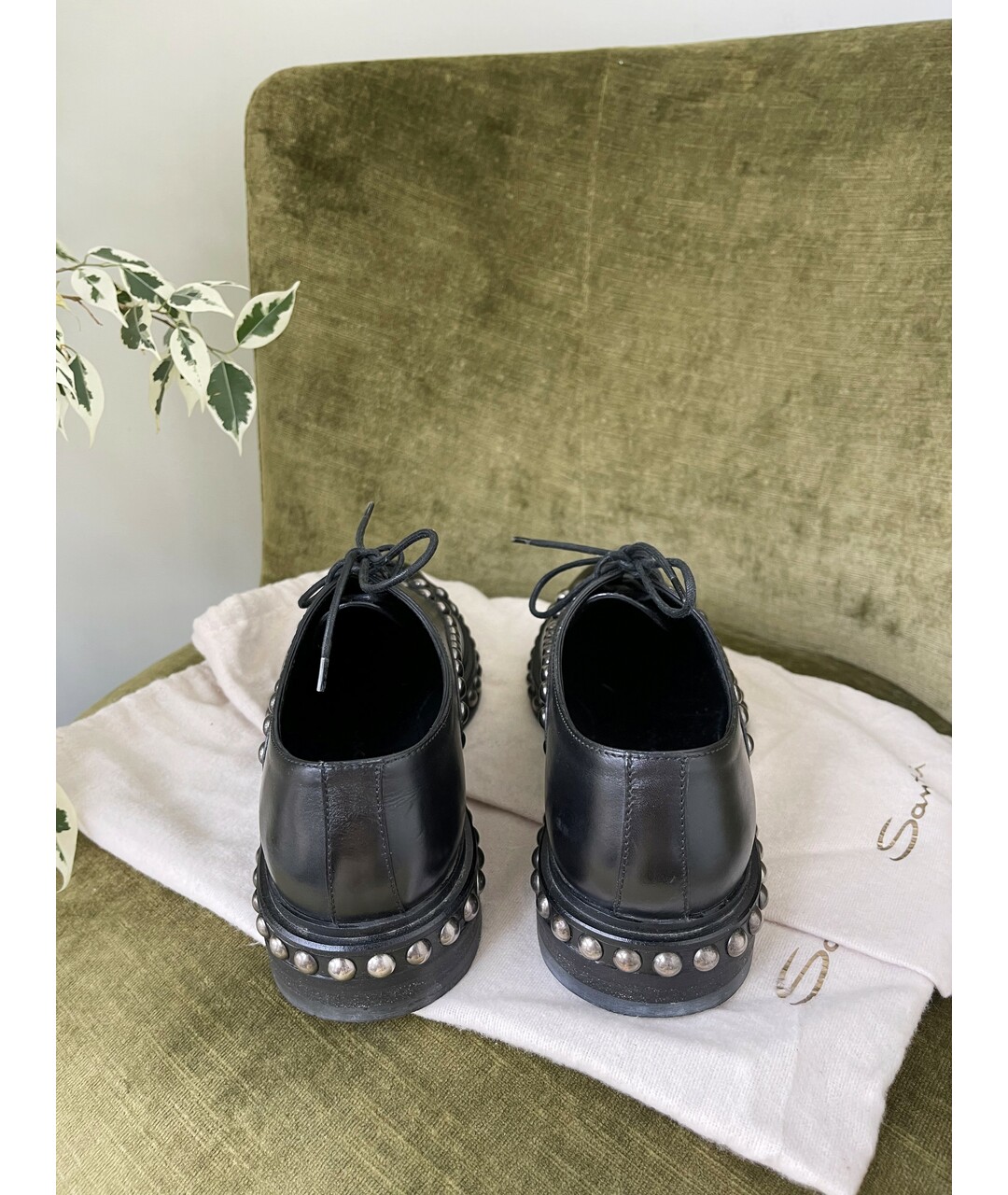 SANTONI Черные кожаные ботинки, фото 6