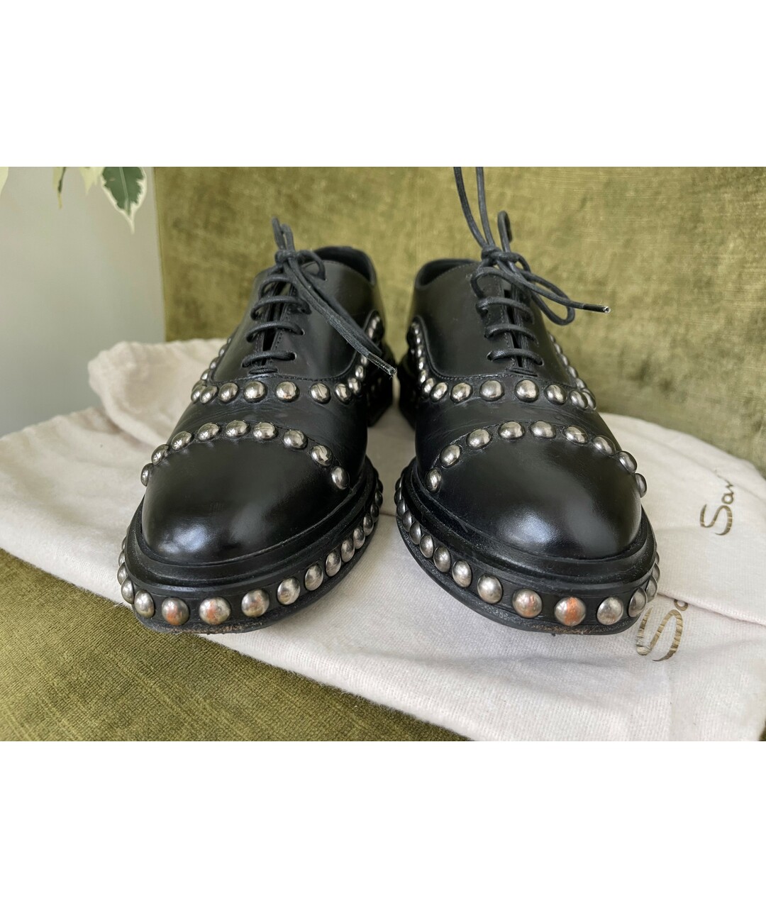 SANTONI Черные кожаные ботинки, фото 4