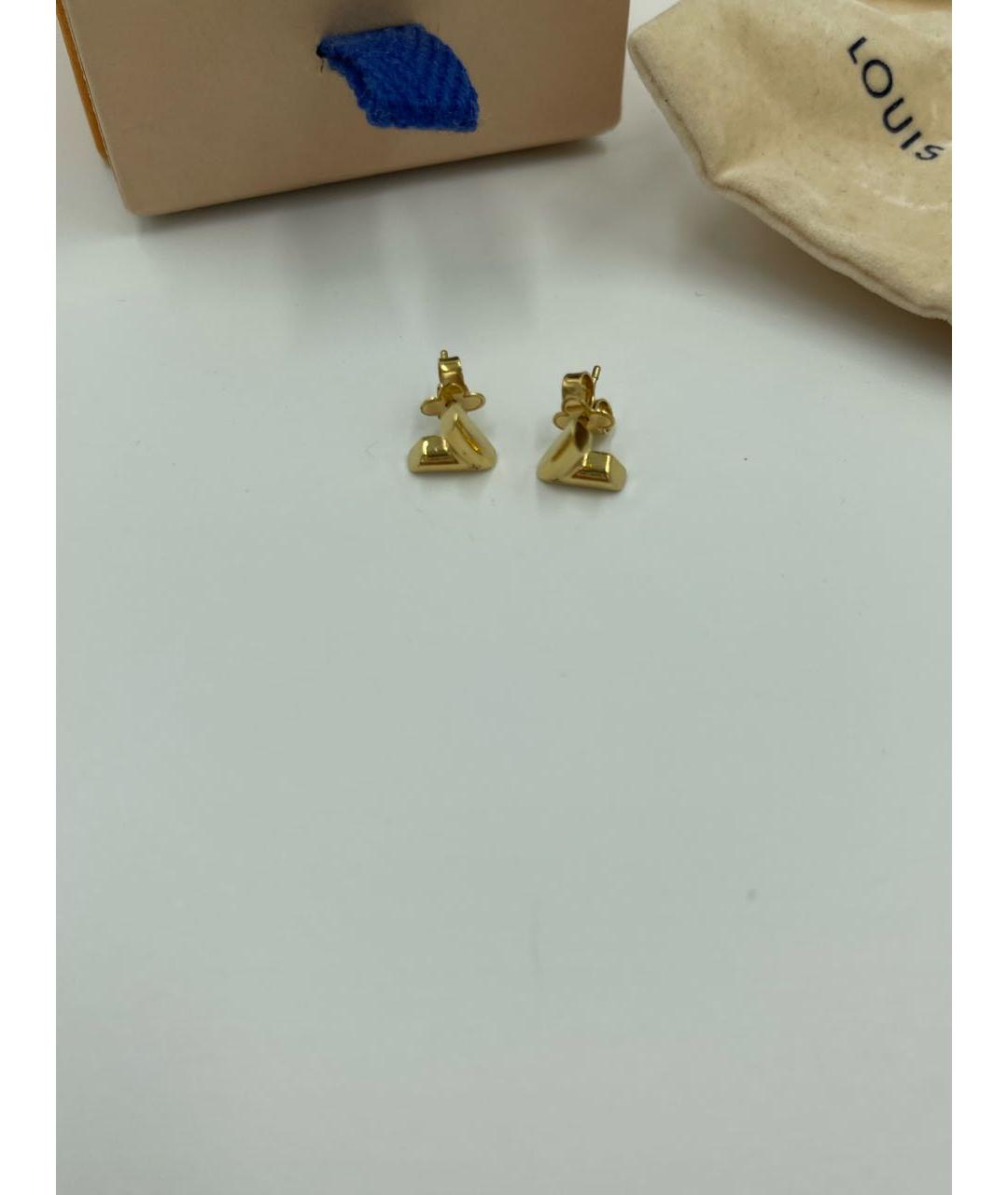 LOUIS VUITTON Золотые латунные серьги, фото 5