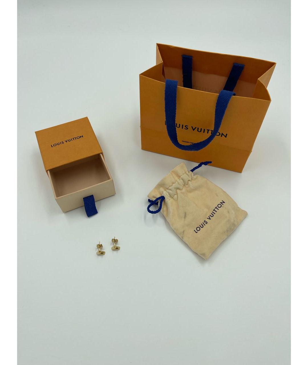 LOUIS VUITTON Золотые латунные серьги, фото 2