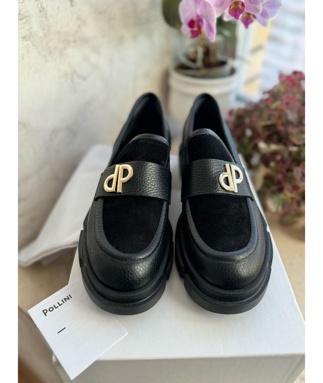POLLINI Черные кожаные лоферы, фото 2