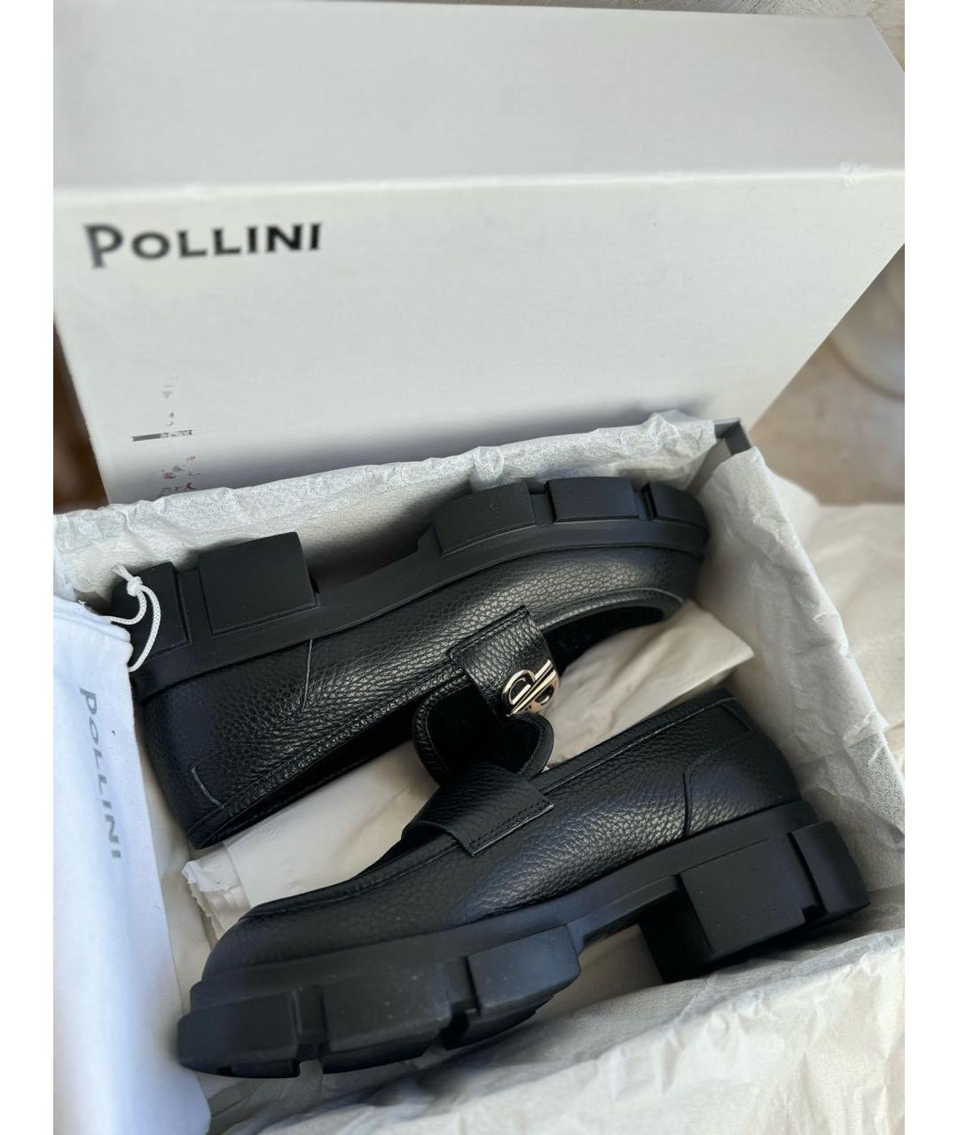 POLLINI Черные кожаные лоферы, фото 3