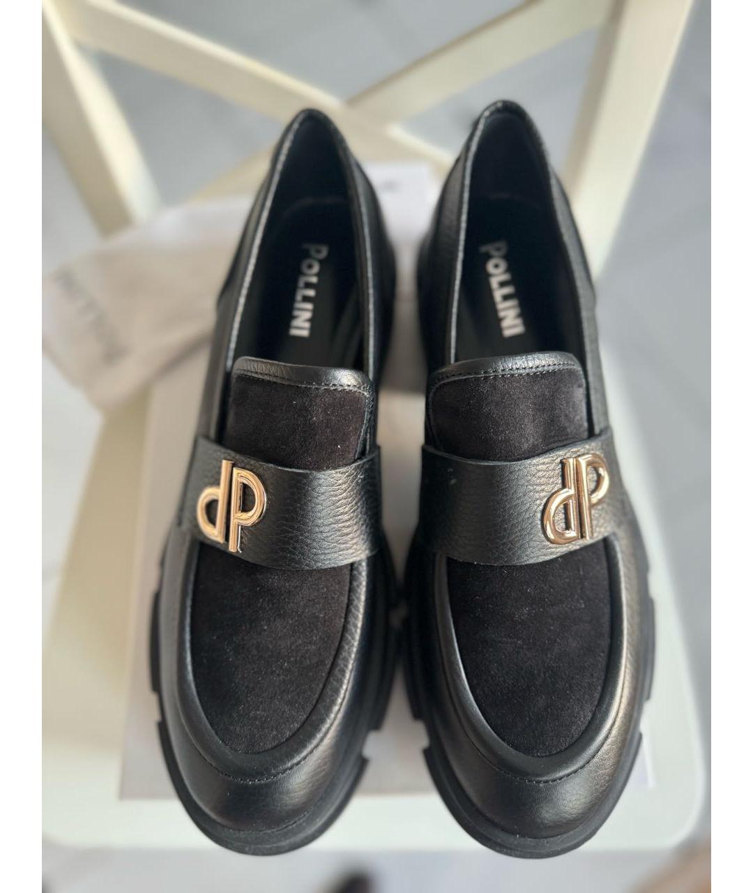POLLINI Черные кожаные лоферы, фото 2