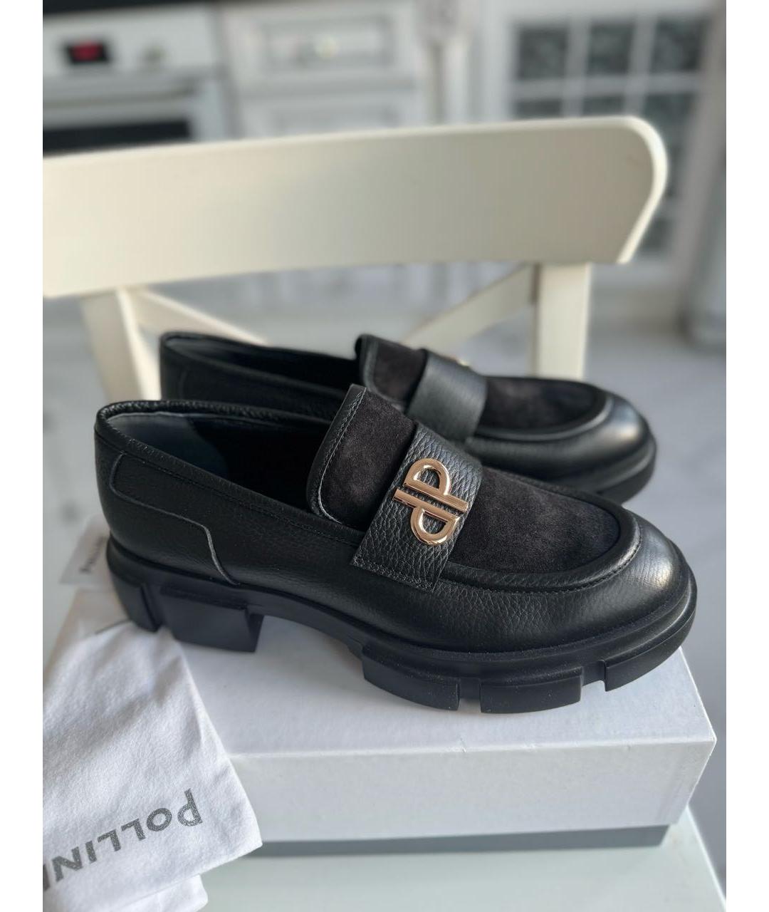POLLINI Черные кожаные лоферы, фото 7