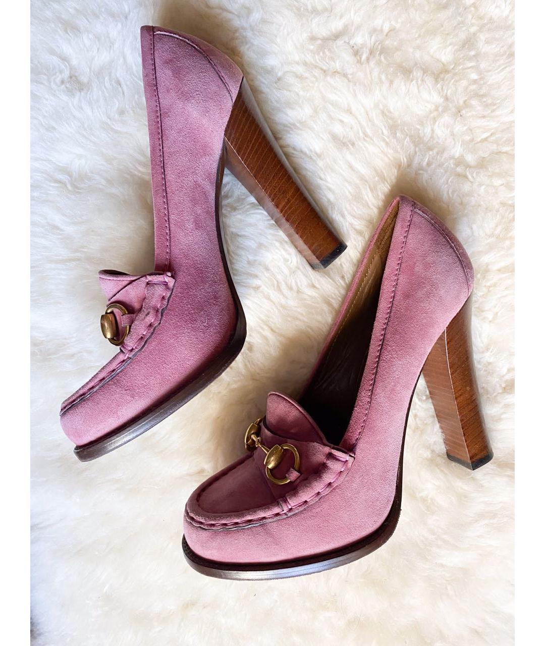 GUCCI Розовые замшевые туфли, фото 5