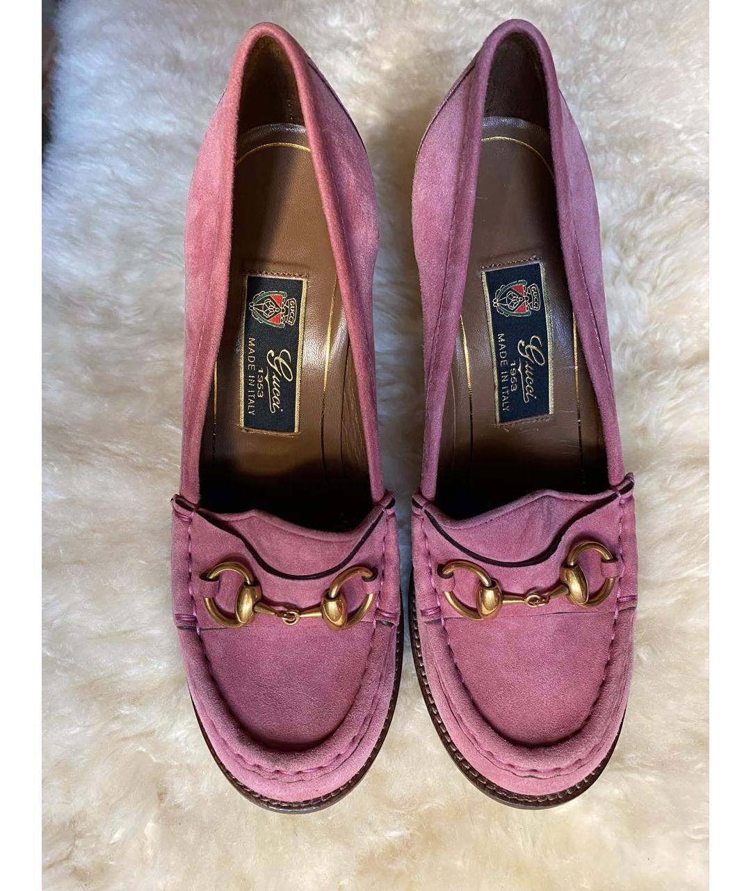GUCCI Розовые замшевые туфли, фото 2