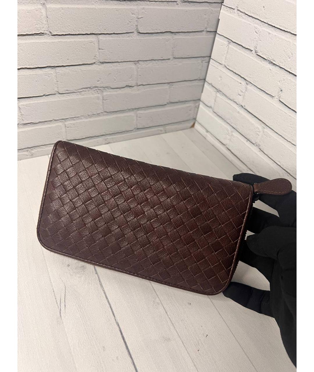 BOTTEGA VENETA Коричневый кожаный кошелек, фото 2