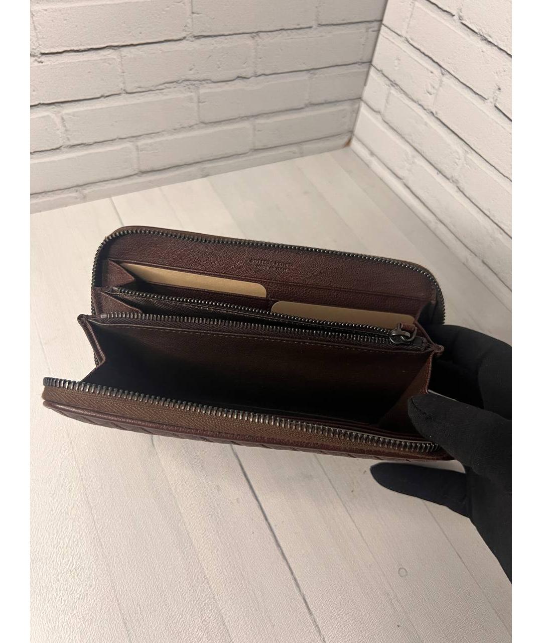 BOTTEGA VENETA Коричневый кожаный кошелек, фото 8