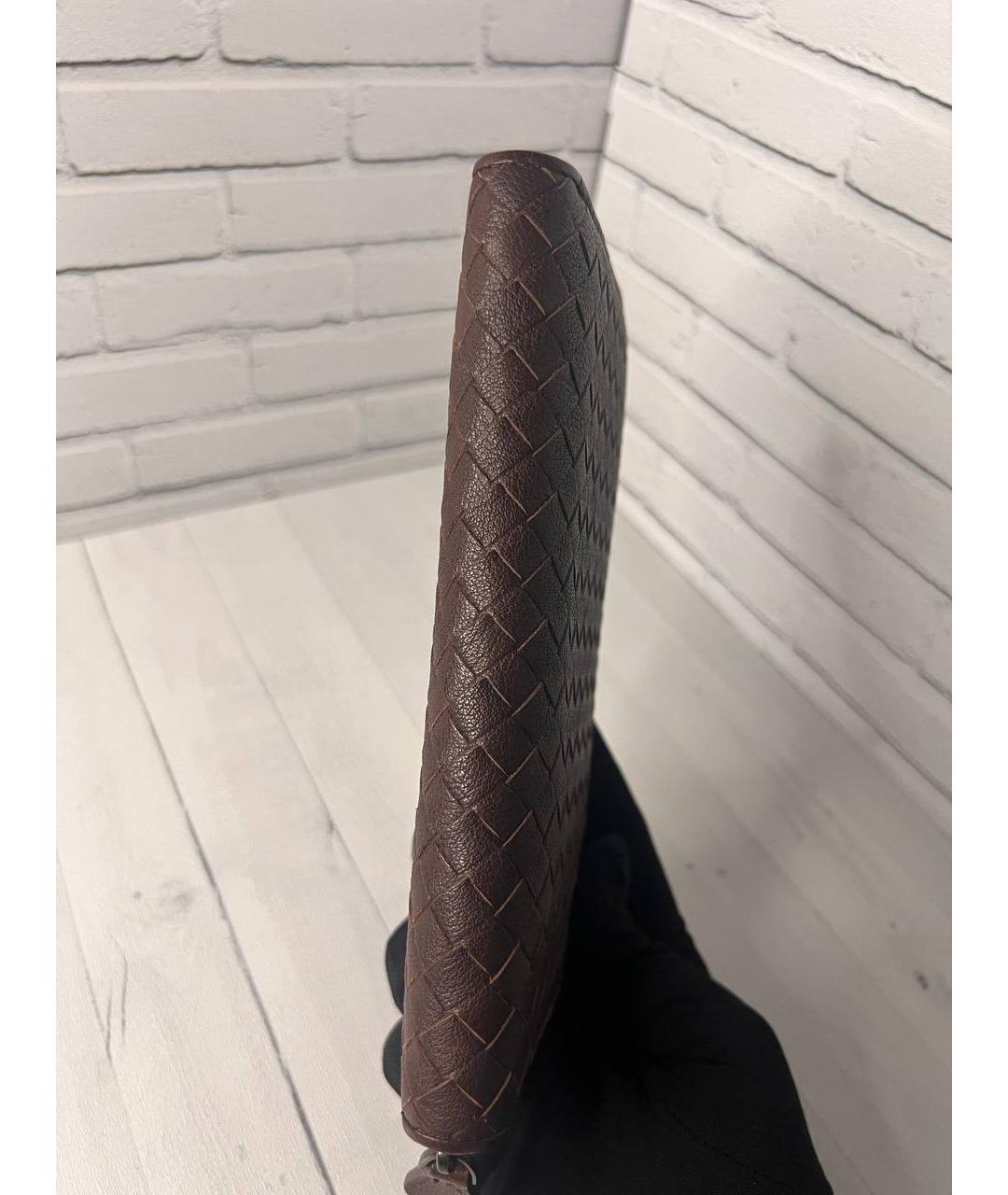 BOTTEGA VENETA Коричневый кожаный кошелек, фото 4