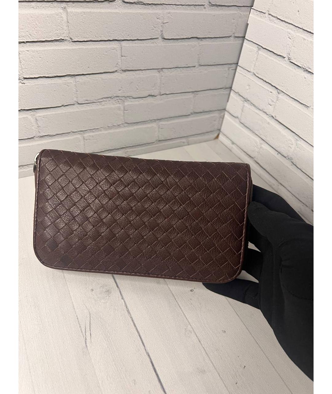 BOTTEGA VENETA Коричневый кожаный кошелек, фото 3