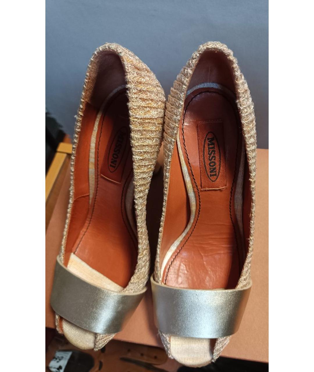 M MISSONI Золотые текстильные туфли, фото 3