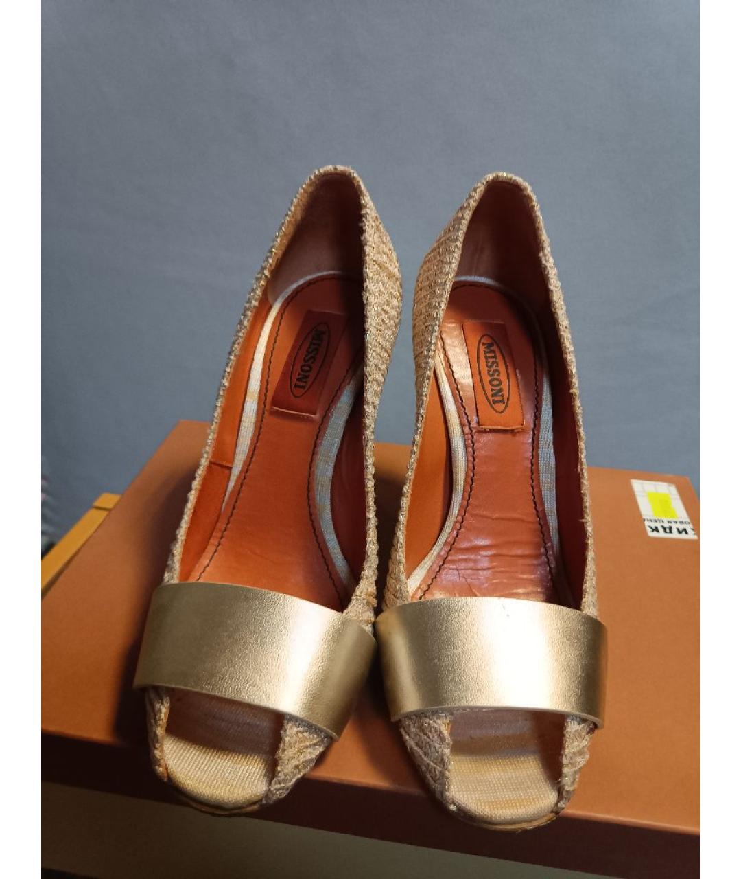 M MISSONI Золотые текстильные туфли, фото 2