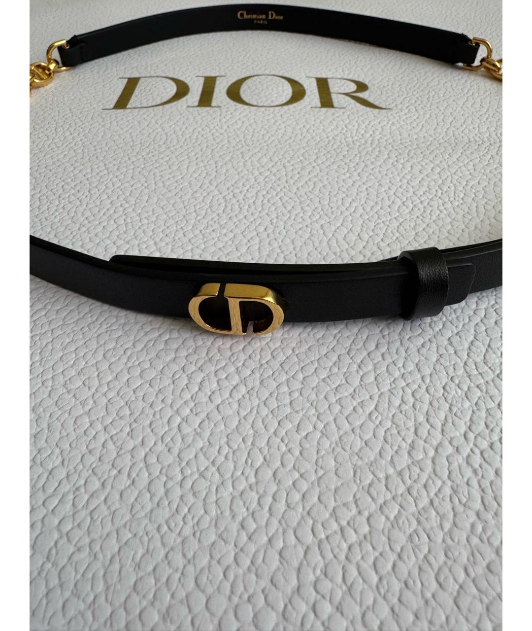 CHRISTIAN DIOR Черный кожаный ремень, фото 2