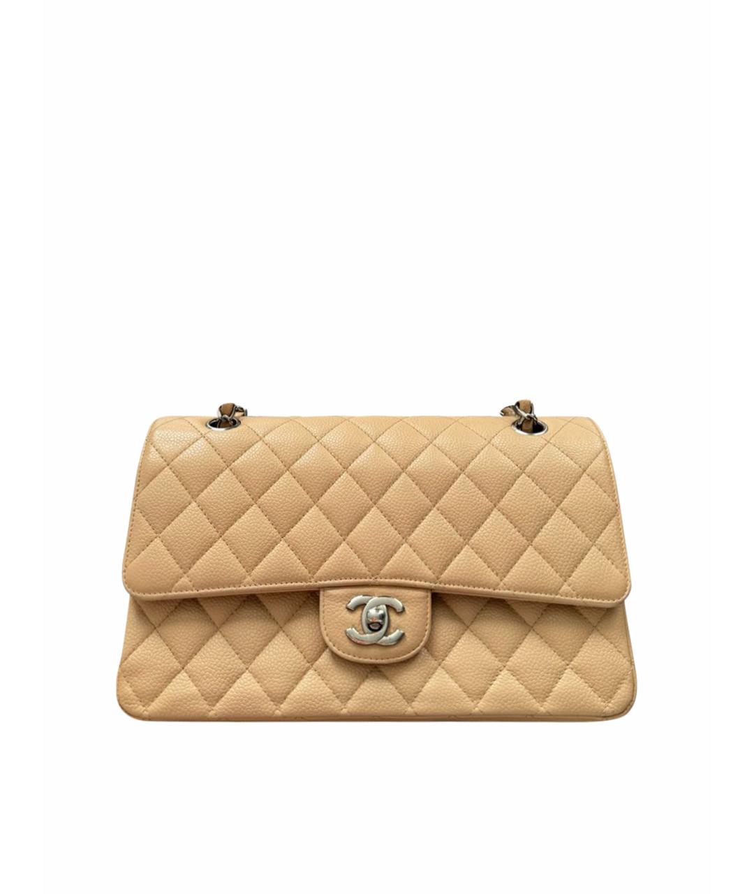 CHANEL Бежевая кожаная сумка через плечо, фото 1