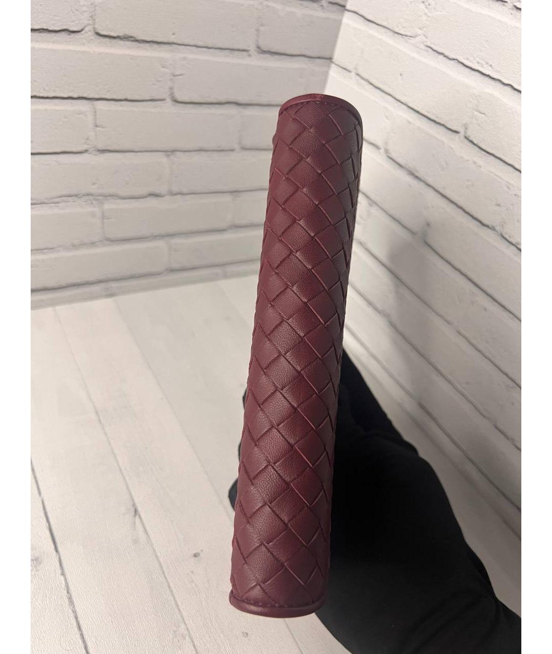 BOTTEGA VENETA Бордовый кожаный кошелек, фото 3