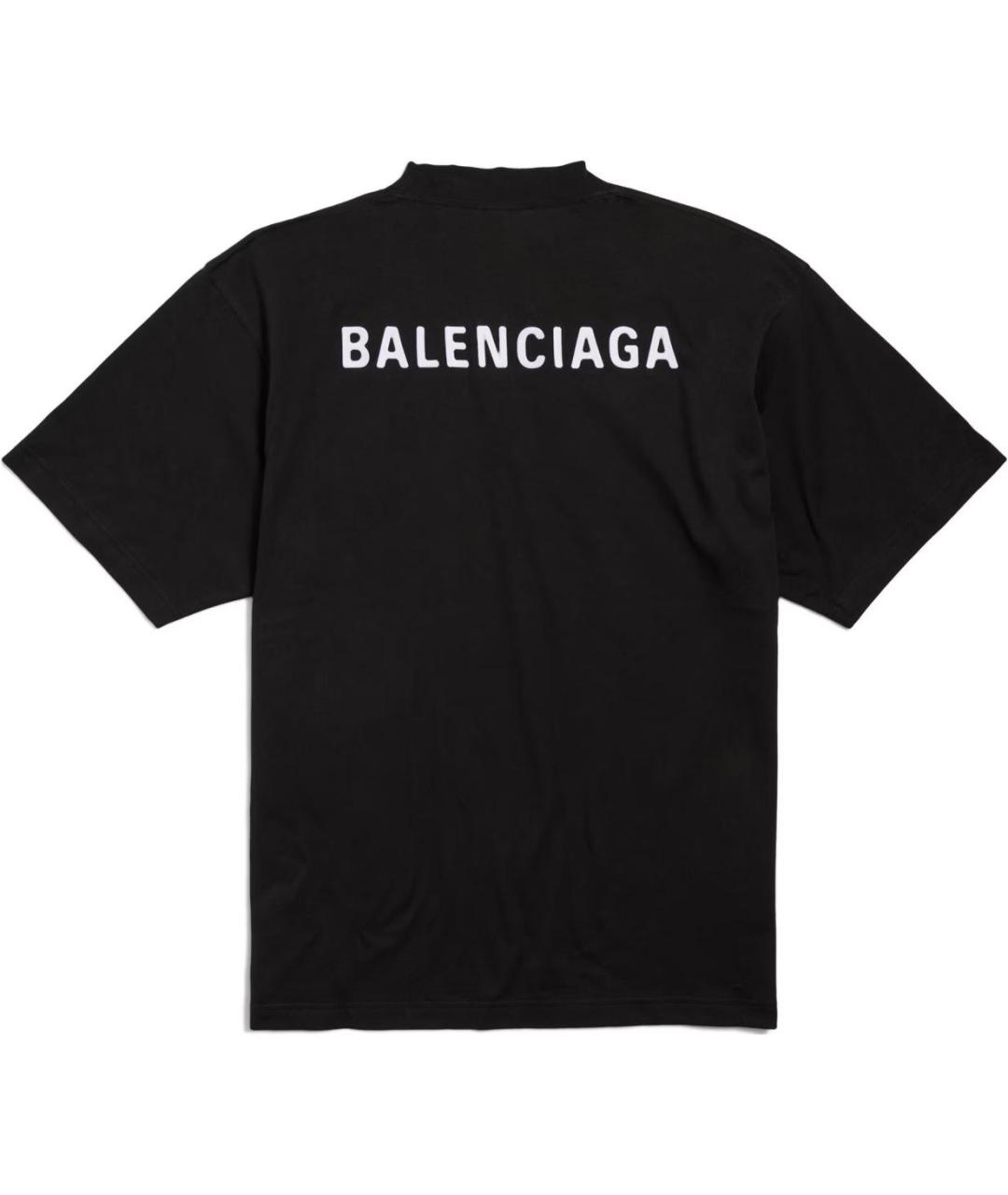BALENCIAGA Черная хлопковая футболка, фото 2