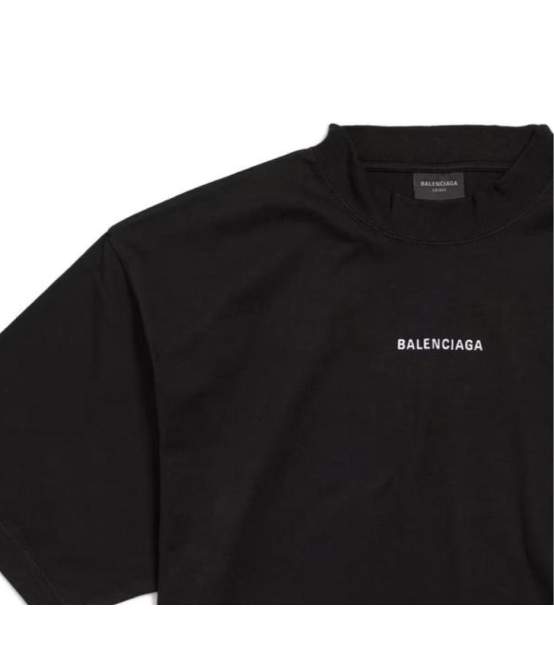 BALENCIAGA Черная хлопковая футболка, фото 5