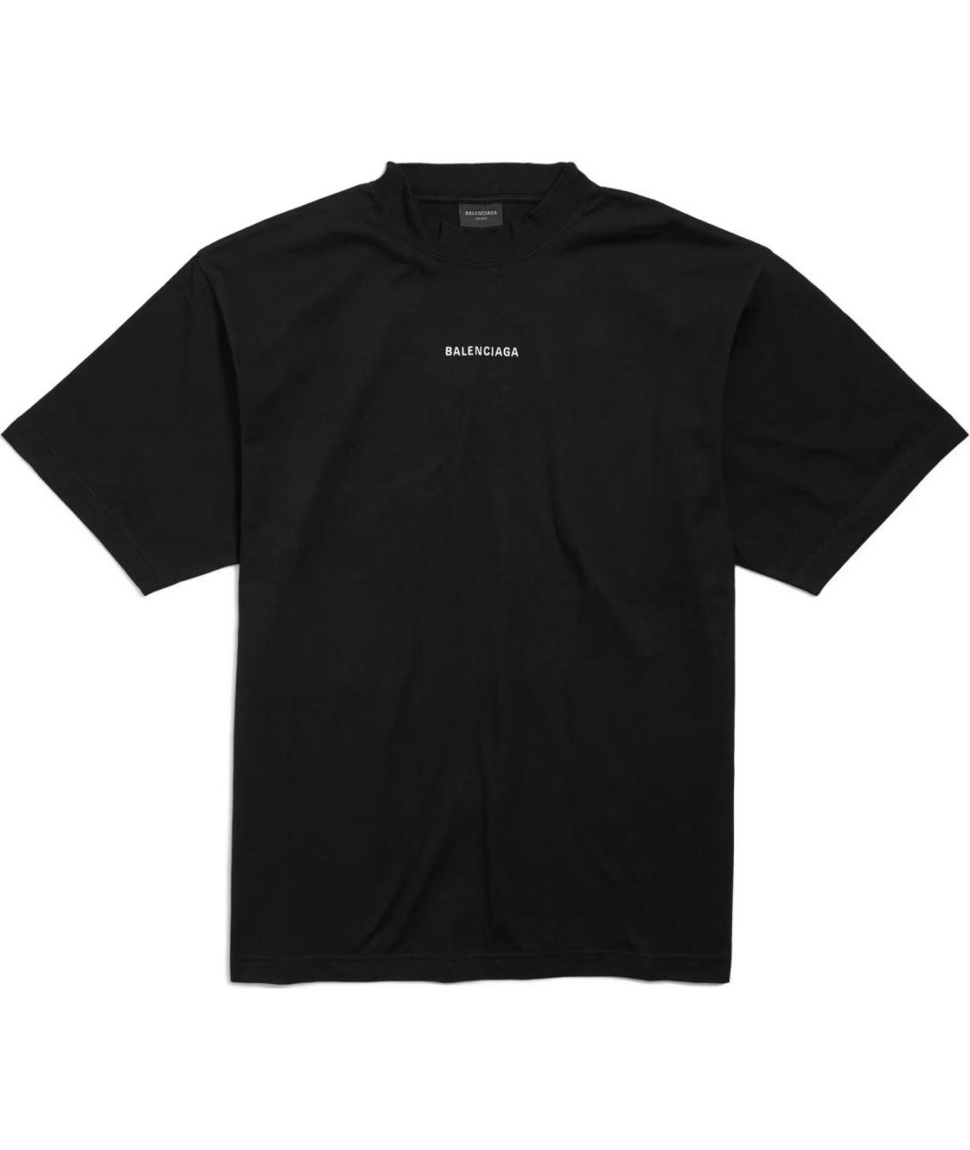 BALENCIAGA Черная хлопковая футболка, фото 1