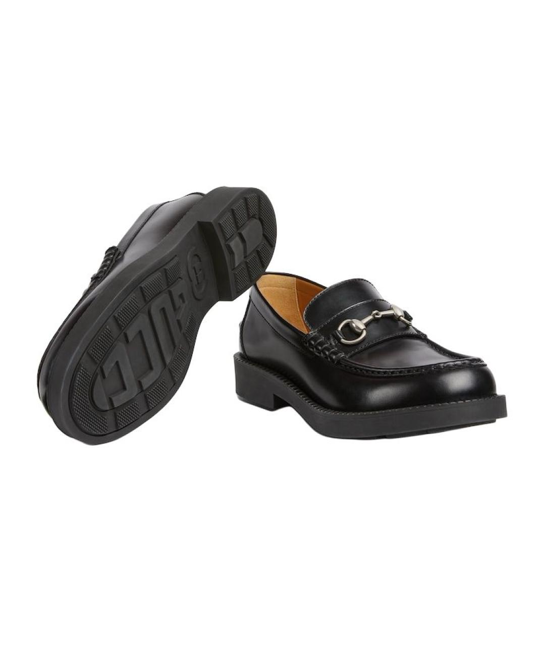GUCCI Черные кожаные лоферы, фото 6