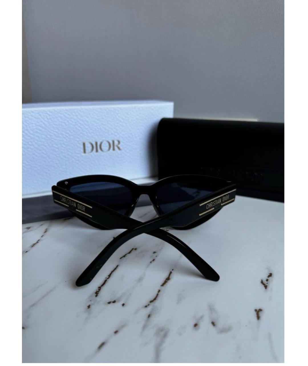 CHRISTIAN DIOR Черные пластиковые солнцезащитные очки, фото 3