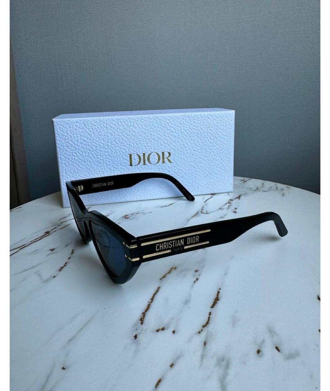 CHRISTIAN DIOR Черные пластиковые солнцезащитные очки, фото 2