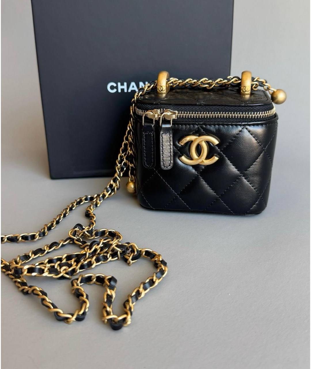 CHANEL Черная кожаная сумка через плечо, фото 3