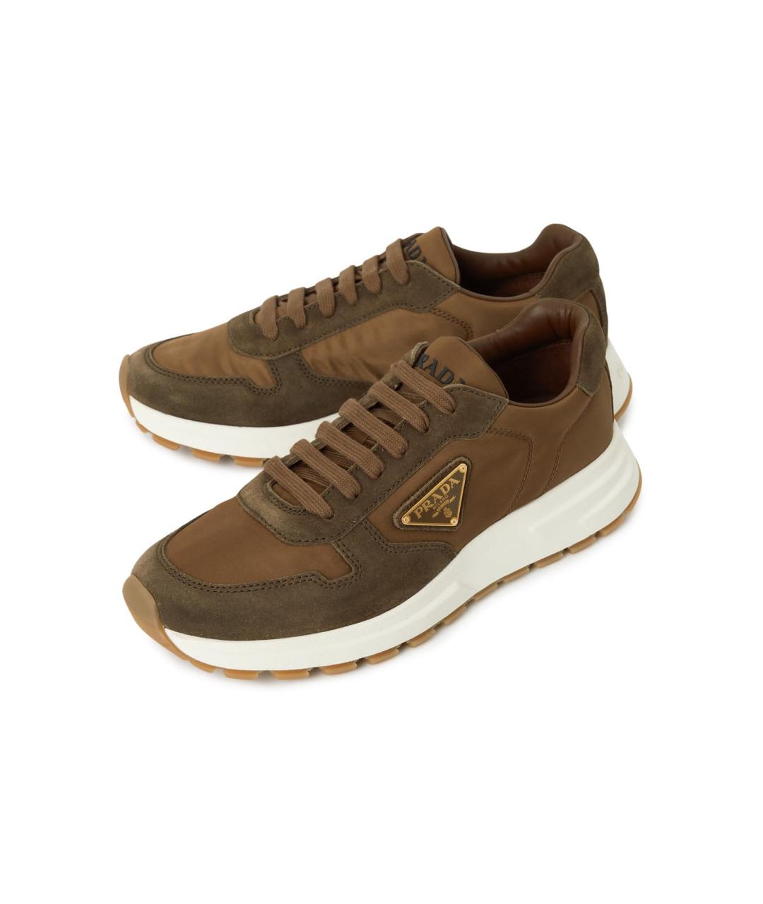 PRADA Коричневые низкие кроссовки / кеды, фото 3