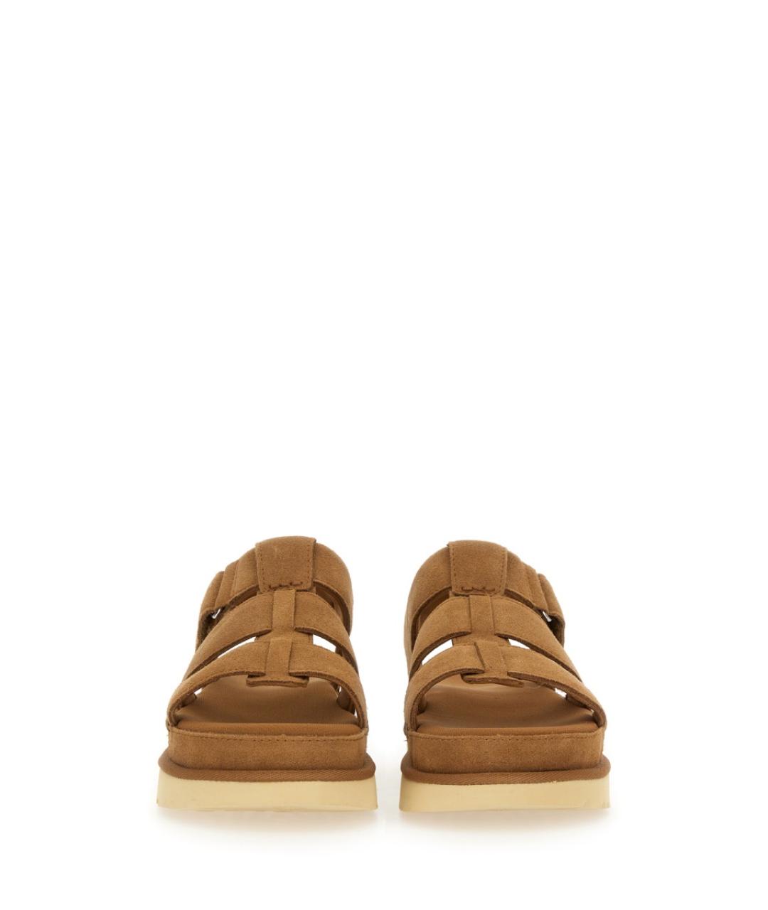 UGG AUSTRALIA Коричневые кожаные сандалии, фото 4