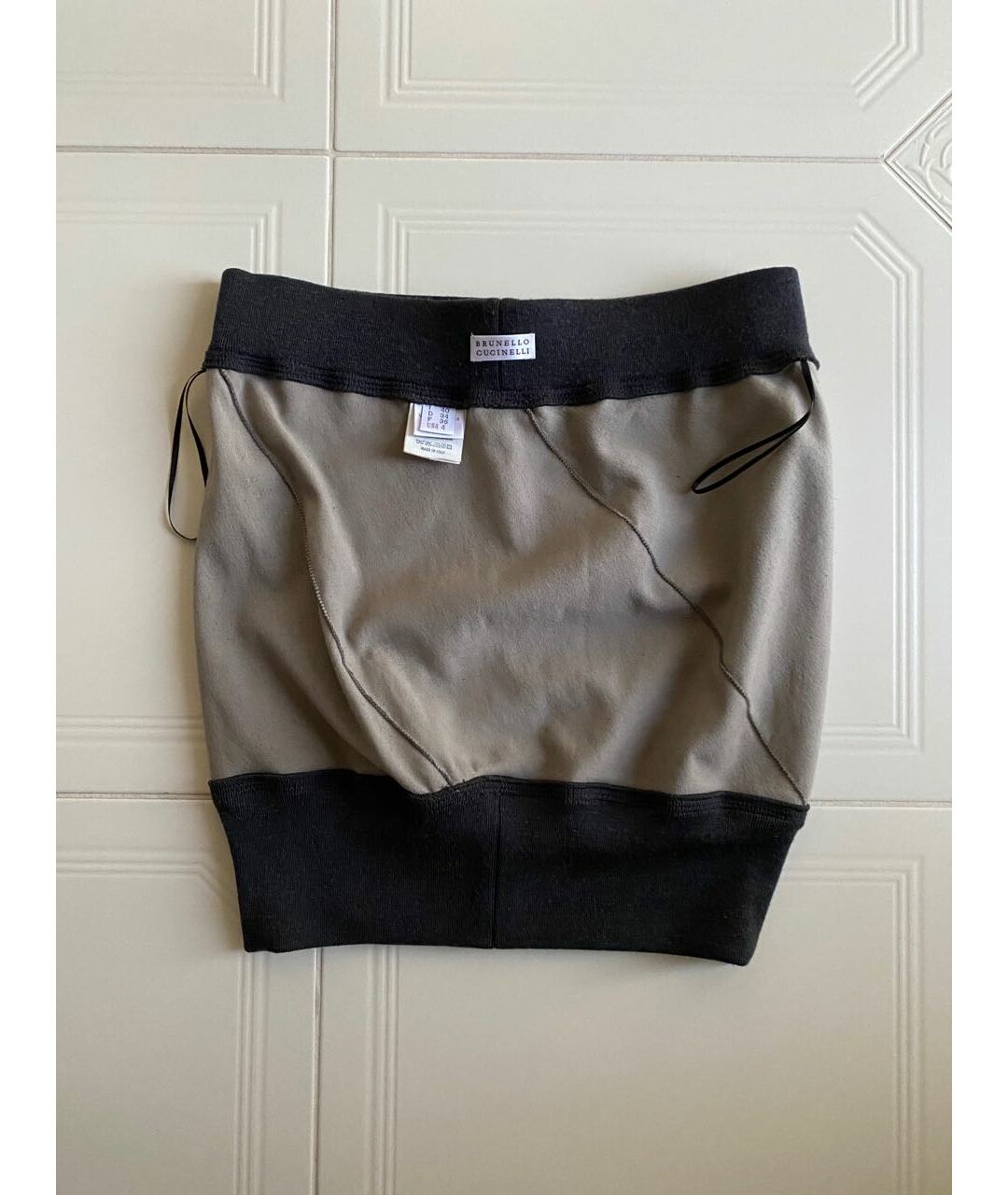 BRUNELLO CUCINELLI Коричневая замшевая юбка мини, фото 3