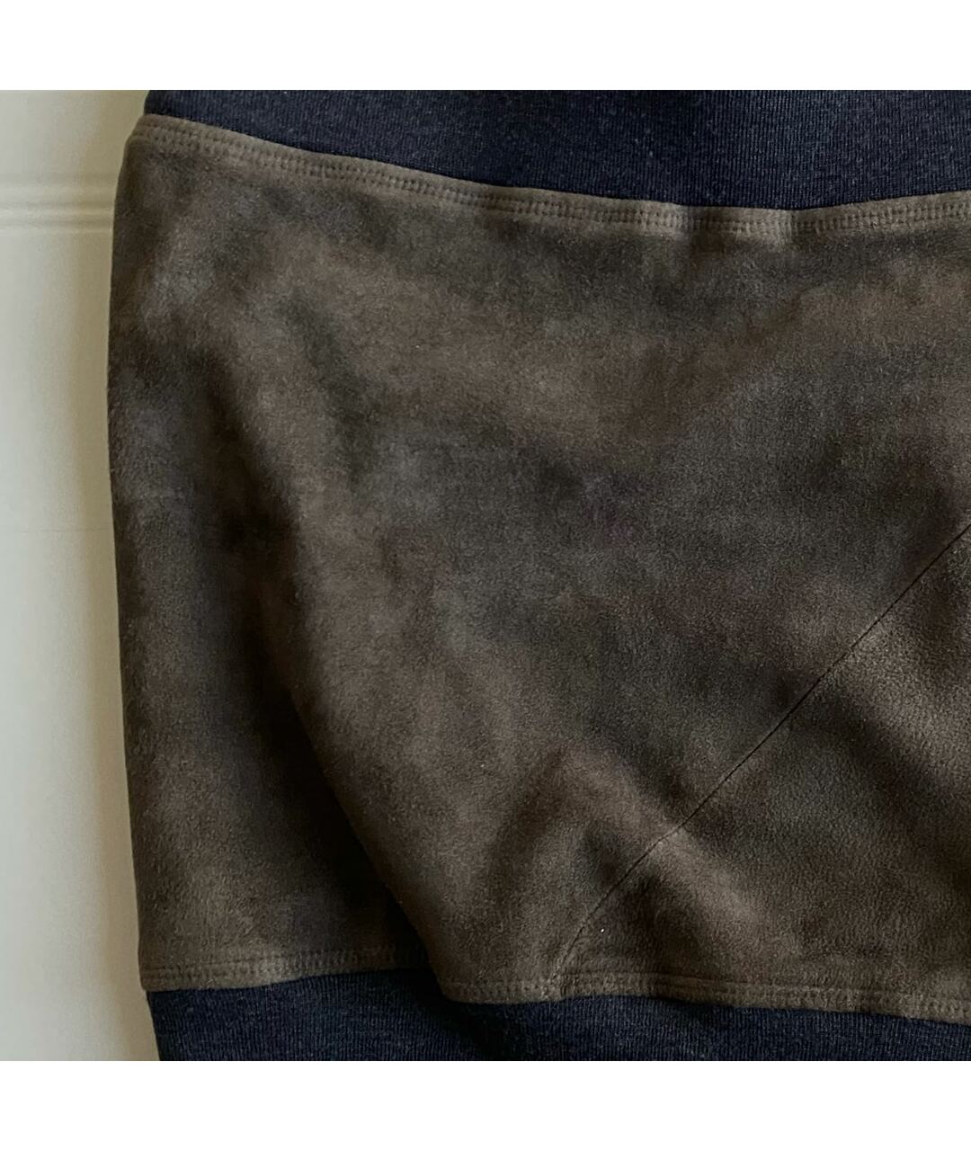 BRUNELLO CUCINELLI Коричневая замшевая юбка мини, фото 4