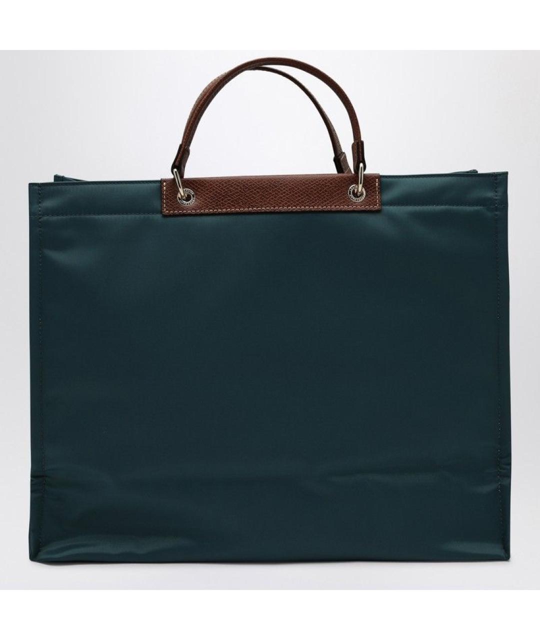 LONGCHAMP Зеленая синтетическая сумка тоут, фото 2