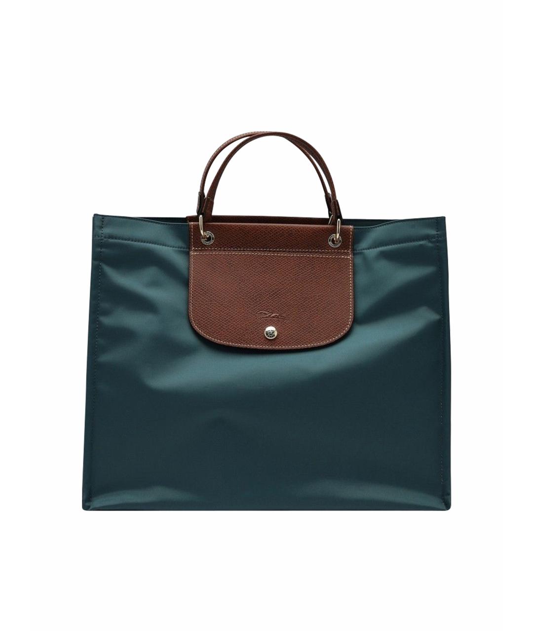 LONGCHAMP Зеленая синтетическая сумка тоут, фото 1