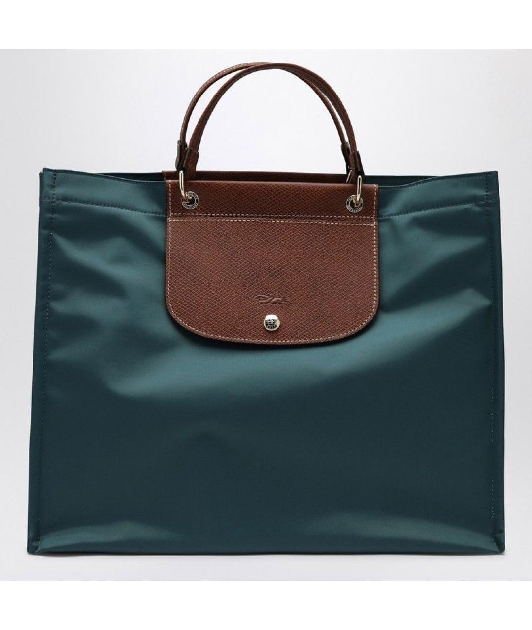 LONGCHAMP Зеленая синтетическая сумка тоут, фото 3