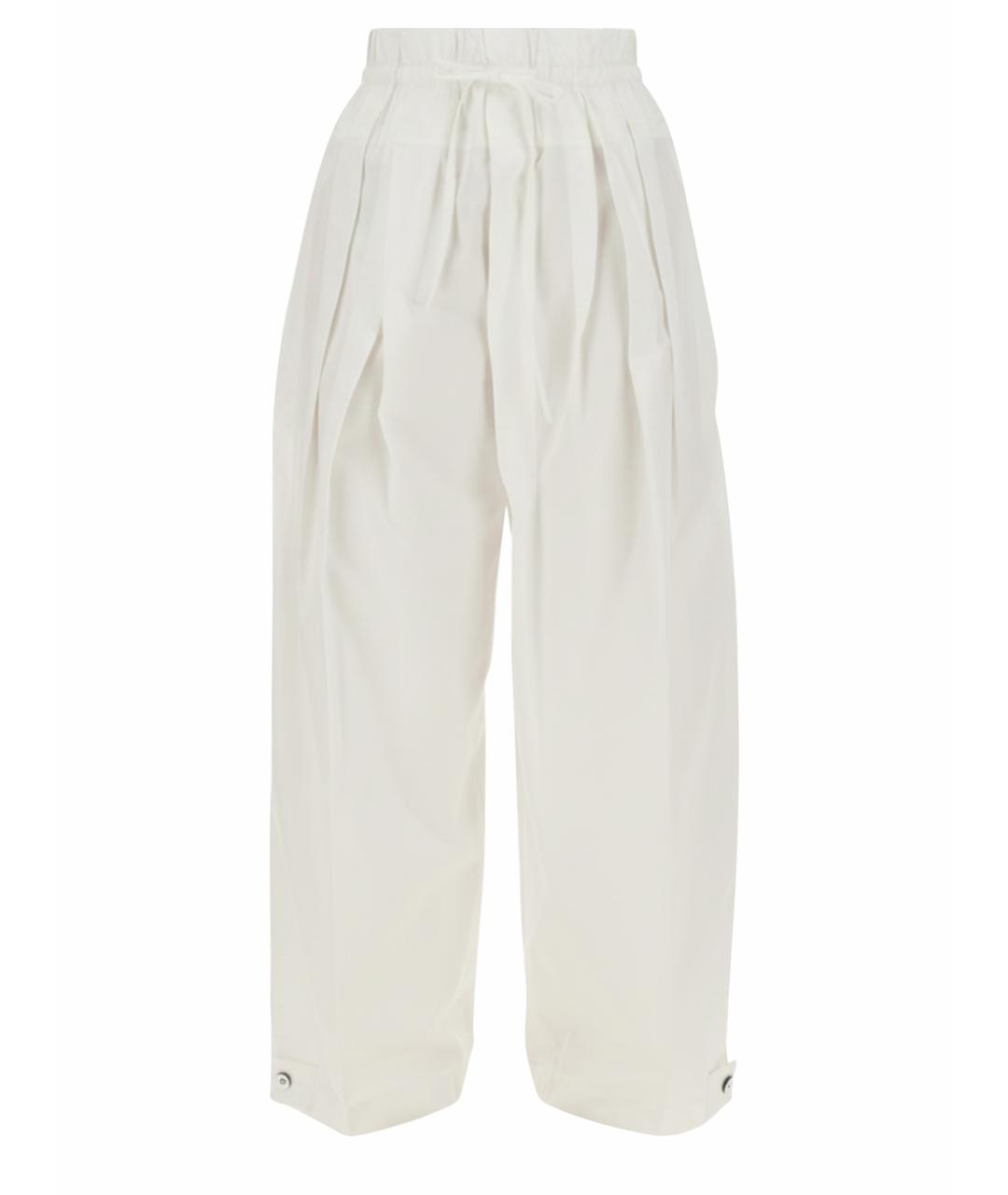 JIL SANDER Белые хлопковые брюки широкие, фото 1