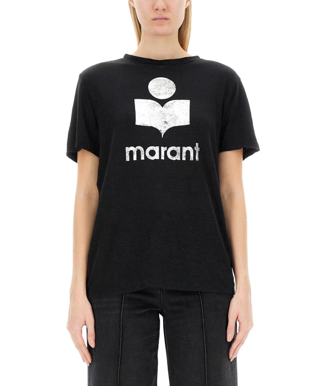 ISABEL MARANT Черная хлопковая футболка, фото 2